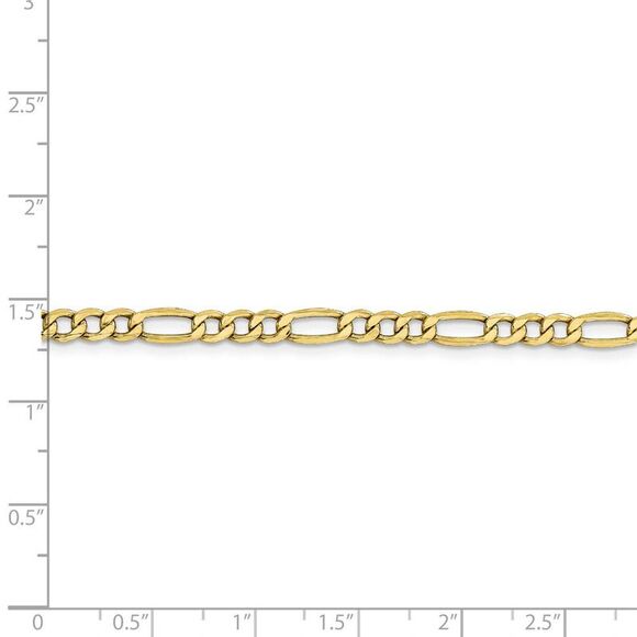 4.5mm, 10k Yellow Gold Hollow Figaro Chain Necklace, 16 Inch